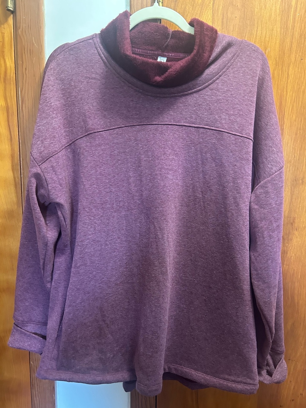 RBX Cowl neck sweatshirt with Maroon Cuff Detail